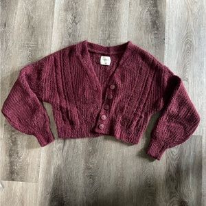 XS Maroon Abercrombie & Fitch Cardigan